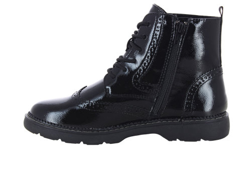 s.Oliver lace boot Flat BLACK PATENT