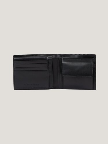 Tommy Hilfiger TH MONOGRAM LEATHER CC AND COIN Black