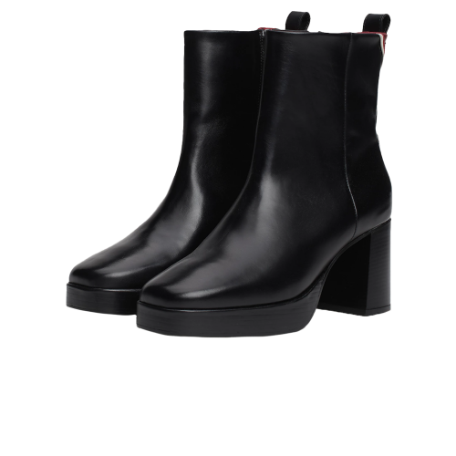 TOMMY HILFIGER PREMIUM LEATHER HIGH HEEL BOOTIE Black