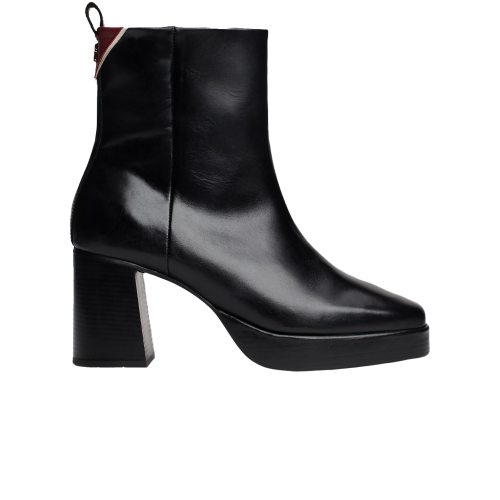 TOMMY HILFIGER PREMIUM LEATHER HIGH HEEL BOOTIE Black