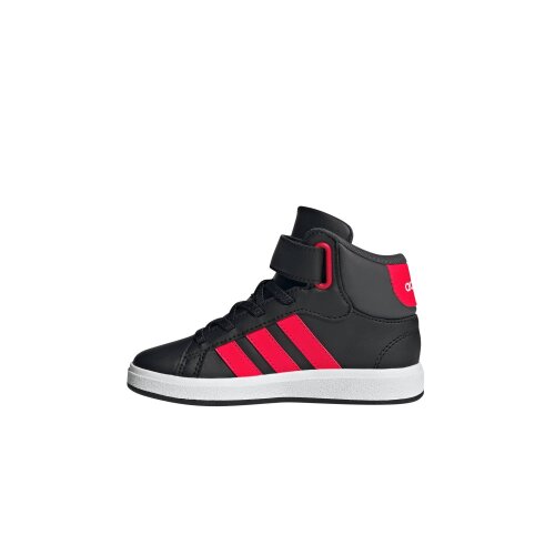adidas GRAND COURT MID K  CBLACK/LUCRED/GRESIX