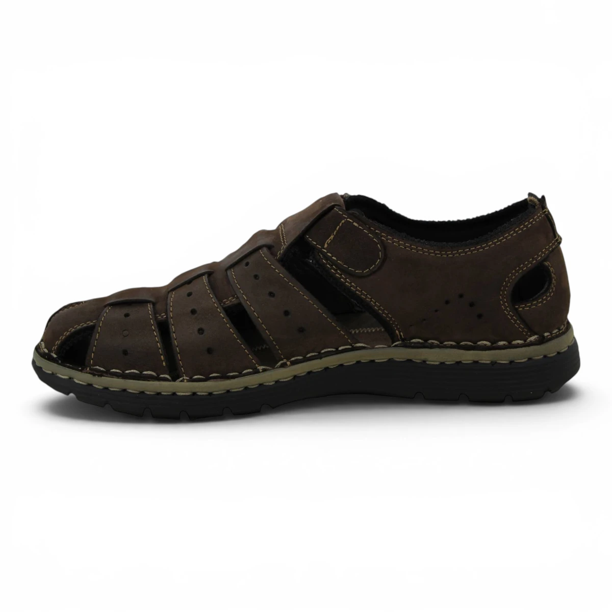 02128230-MOR Tamnosmeđe muške kožne sandale – Calba Moda