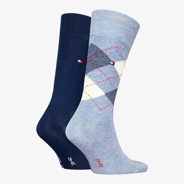 100001495-001 Tommy Hilfiger muške čarape Check 2P light blue melange