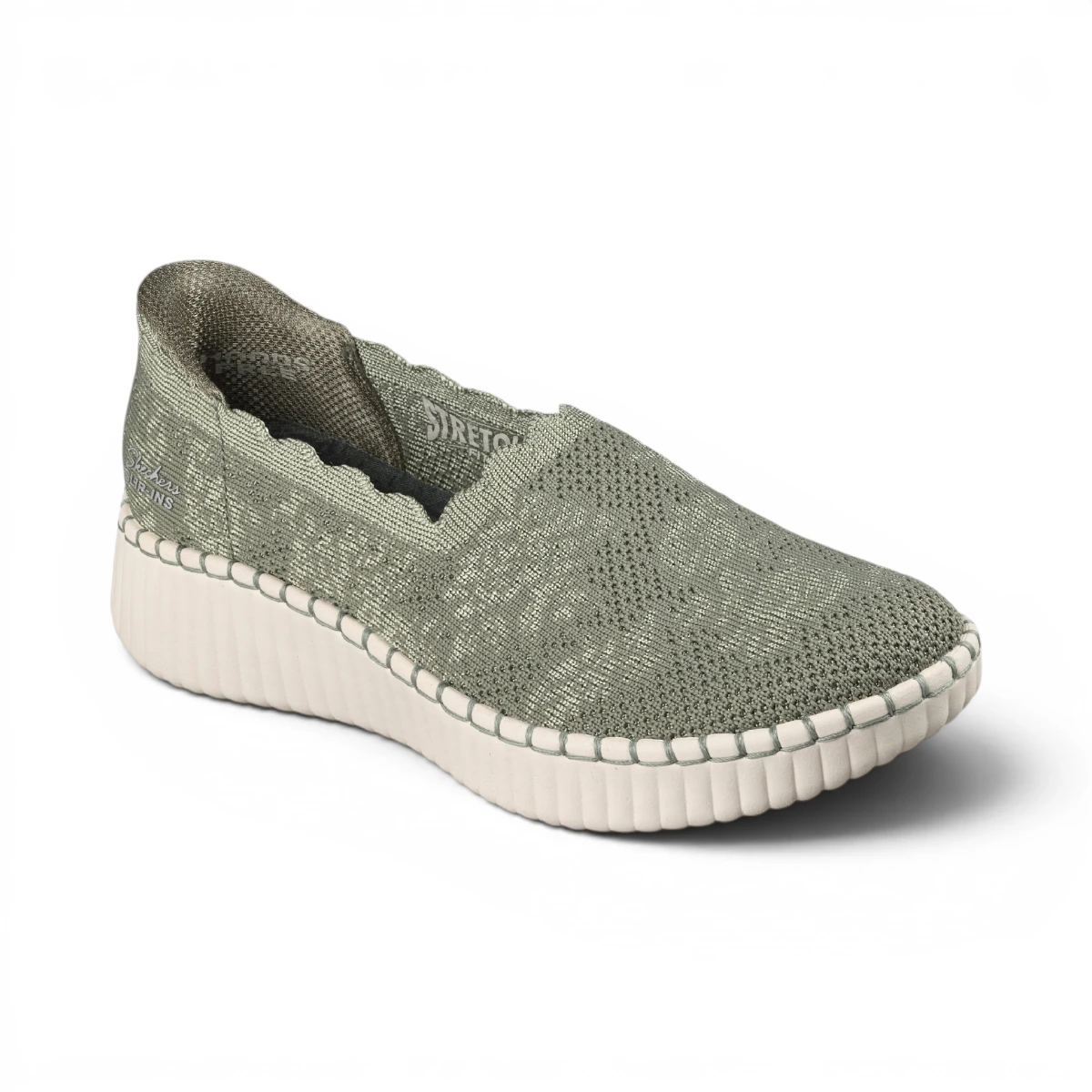 100966-BBK Ženske slip-on Wilshire True Charm zelene Skechers