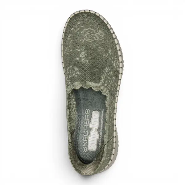 100966-BBK Ženske slip-on Wilshire True Charm zelene Skechers
