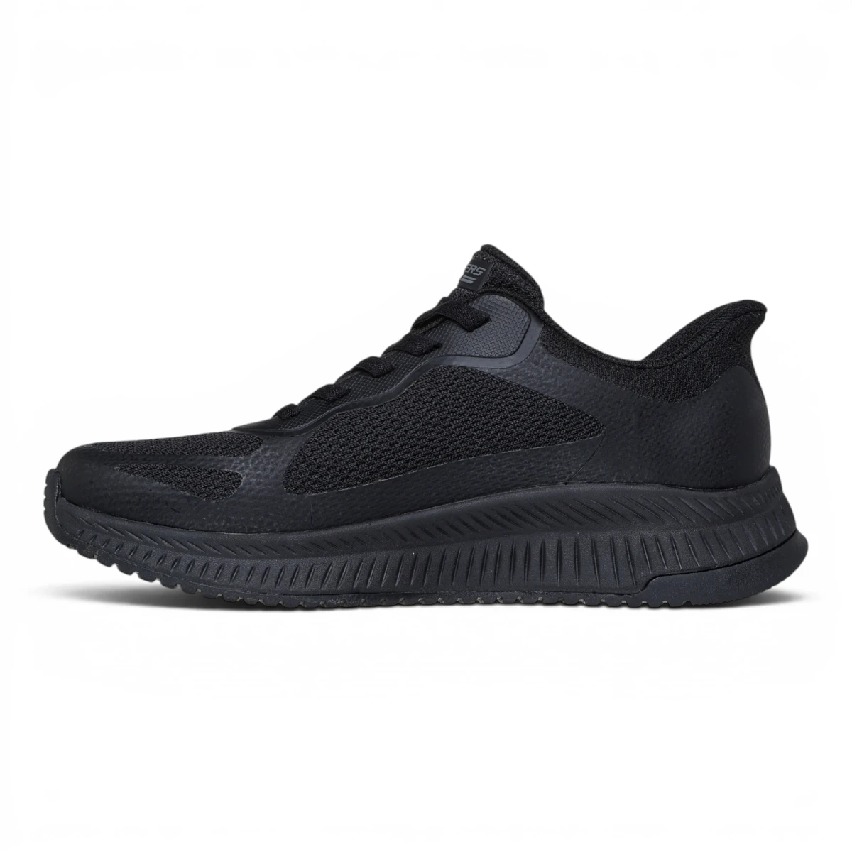 117624-BBK Ženske slip-on BOBS Squad 4 Staple Look crne Skechers