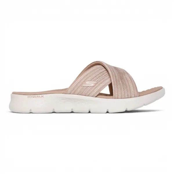 Svijetlo smeđe ženske natikače GO WALK Flex Sandal Impress – Skechers
