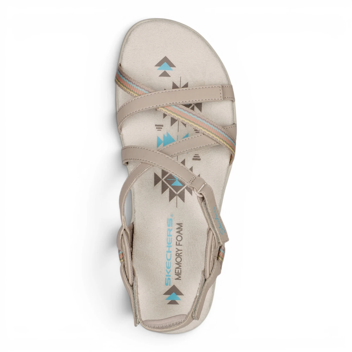 163115-TPE Taupe ženske sandale Reggae Slim Sun Array – Skechers