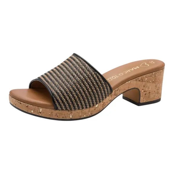 2-27260-46-098 Marco Tozzi Ženska natikača Black/Beige/Gold