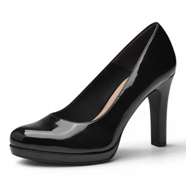 Tamaris Black Patent Crne Lakirane Cipele na Petu