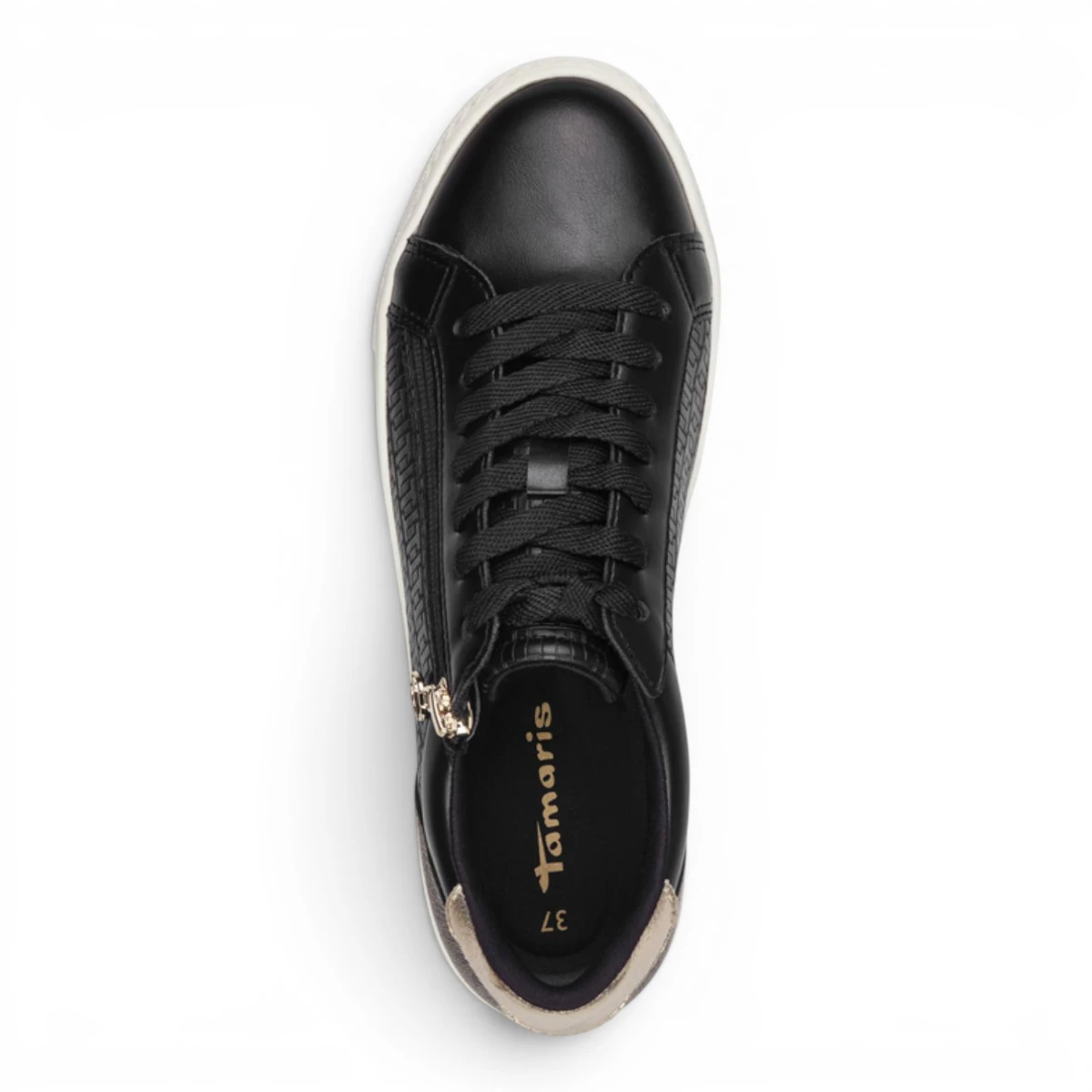 23313-41-048 Tamaris ženske tenisice Schnürer BLACK/GOLD