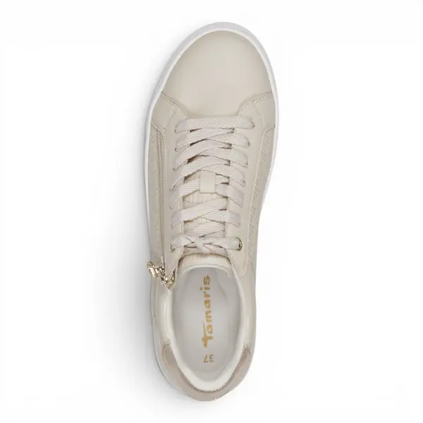 23313-41-E85 Tamaris ženske tenisice Schnürer IVORY/GOLD
