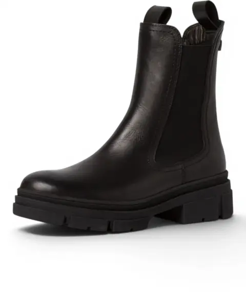 Tamaris Ženske Kožne Gležnjače – Black Leather