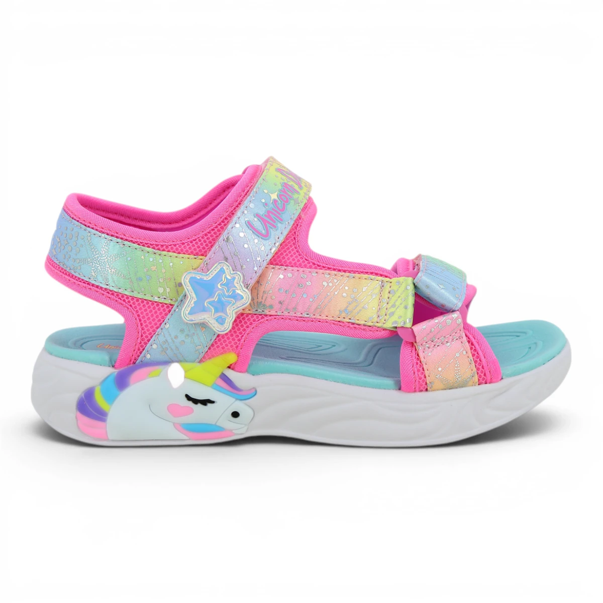 302682L-PKMT Unicorn Dreams dječje sandale s motivom jednoroga ružičaste – Skechers