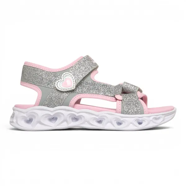 303114L-SLPK Heart Lights Sandals Sugar dječje sandale srebrno-roze – Skechers