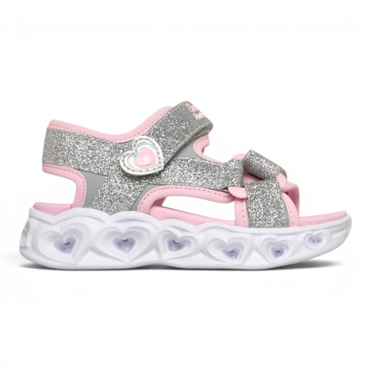 303114N-SLPK Heart Lights Sugar dječje sandale srebrno-roze – Skechers