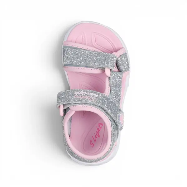 303114N-SLPK Heart Lights Sugar dječje sandale srebrno-roze – Skechers