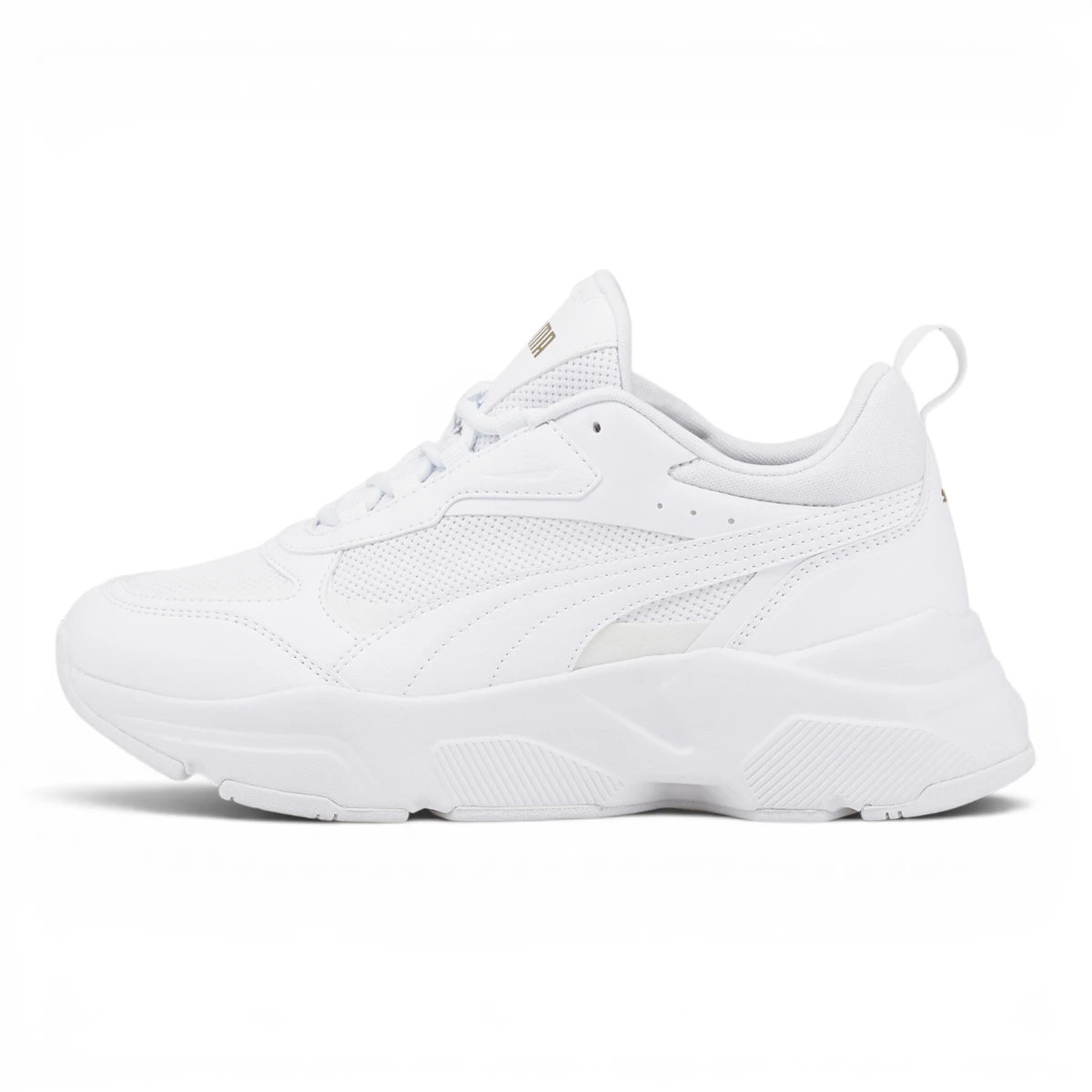 384647-01 Puma Cassia  White- White- Team Gold