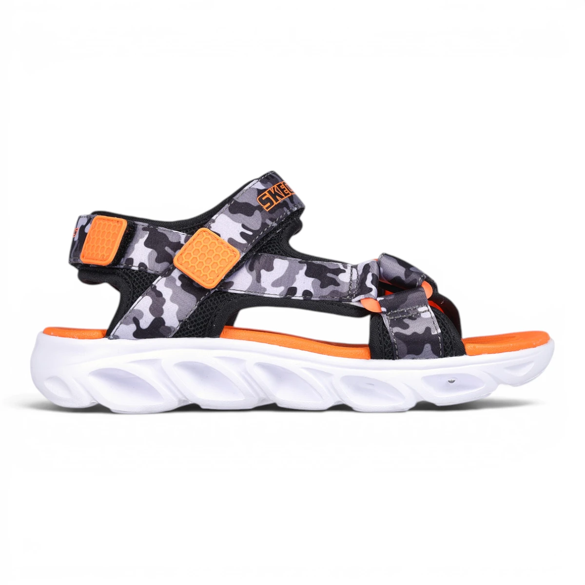 400077L-BGOR Hypno-Splash Sun Breaks dječje sandale crno-sive s narančastim detaljima – Skechers