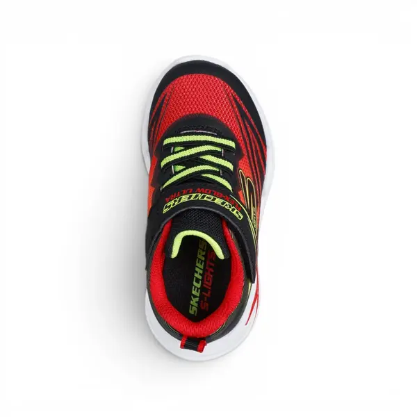 400139N-BKRD Flex-Glow Ultra S-Lights dječje tenisice crno-crvene – Skechers