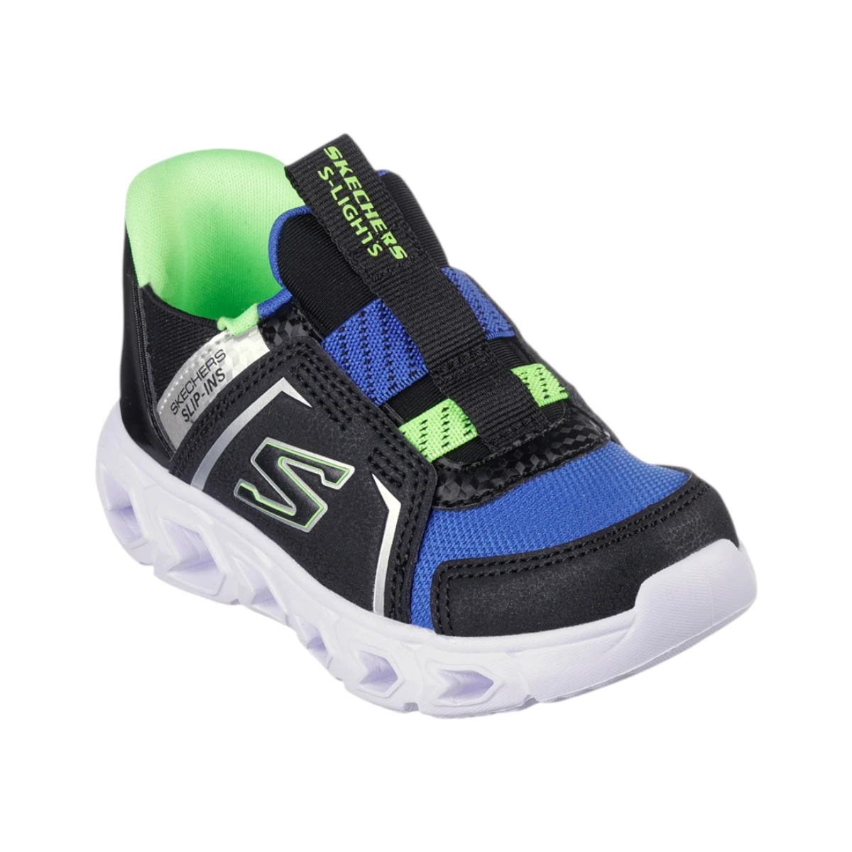 403830N-BBLM Brisk Bright dječje tenisice crno-plavo-lime – Skechers