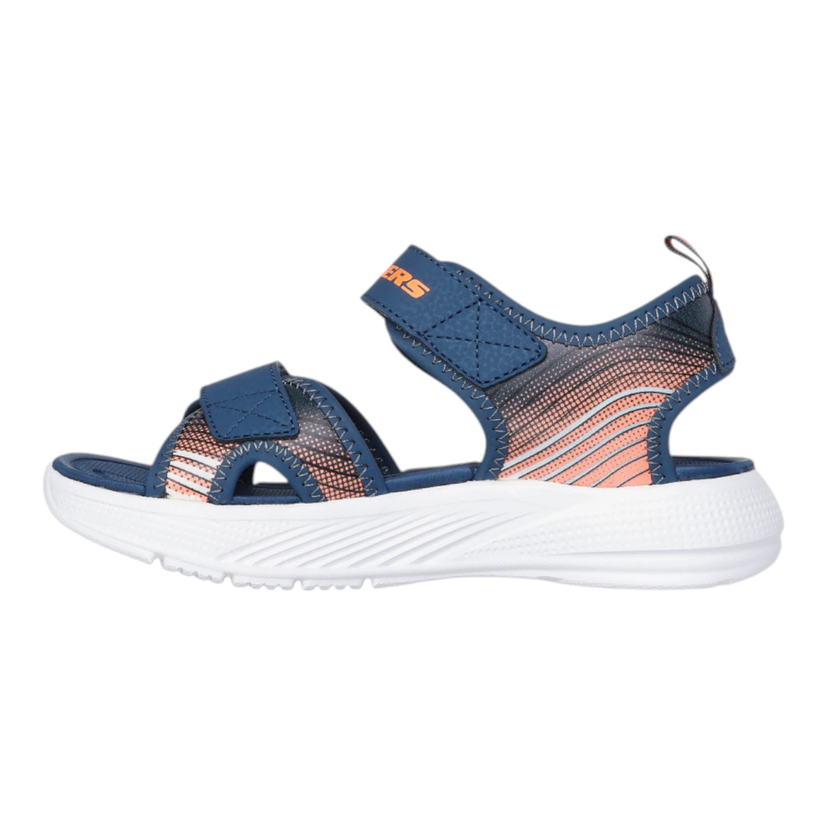 407034L-GYBL Microspec Splash dječje sandale plavo-narančaste – Skechers
