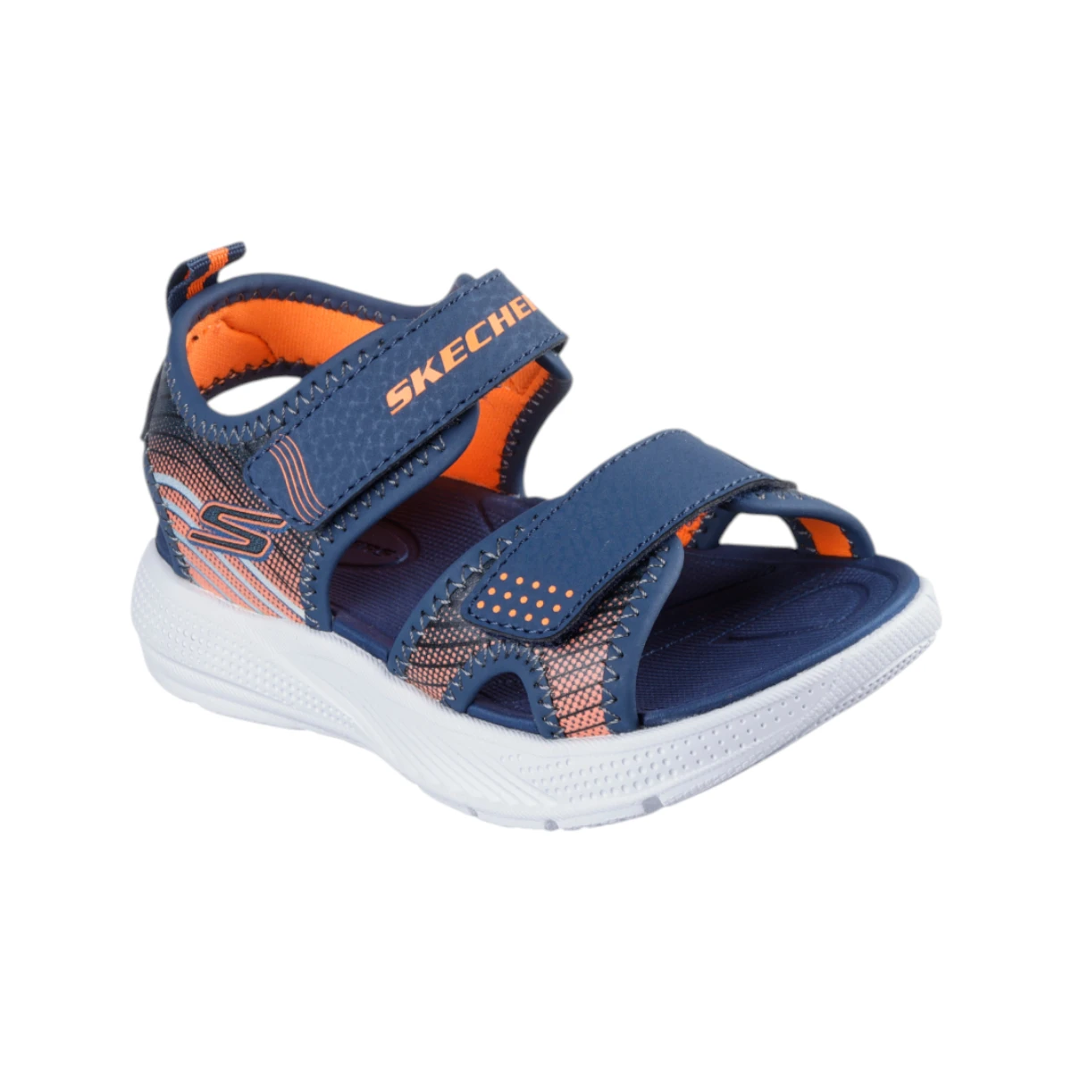 407034N-NVOR Microspec Splash dječje sandale tamno plavo-narančaste – Skechers
