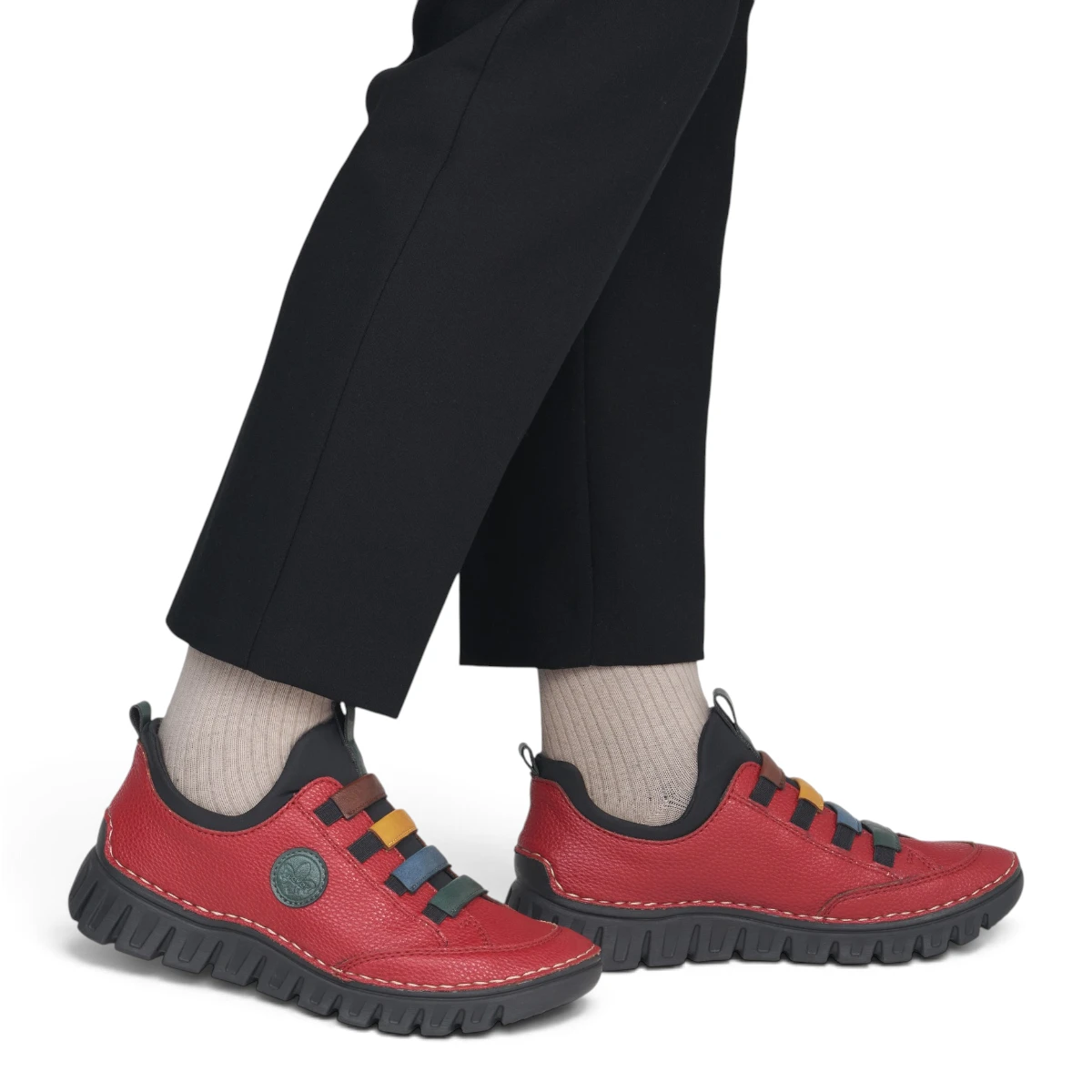 57550-33  Rieker ženska tenisica rot/peacock/royal/miele/chestnut/schwarz