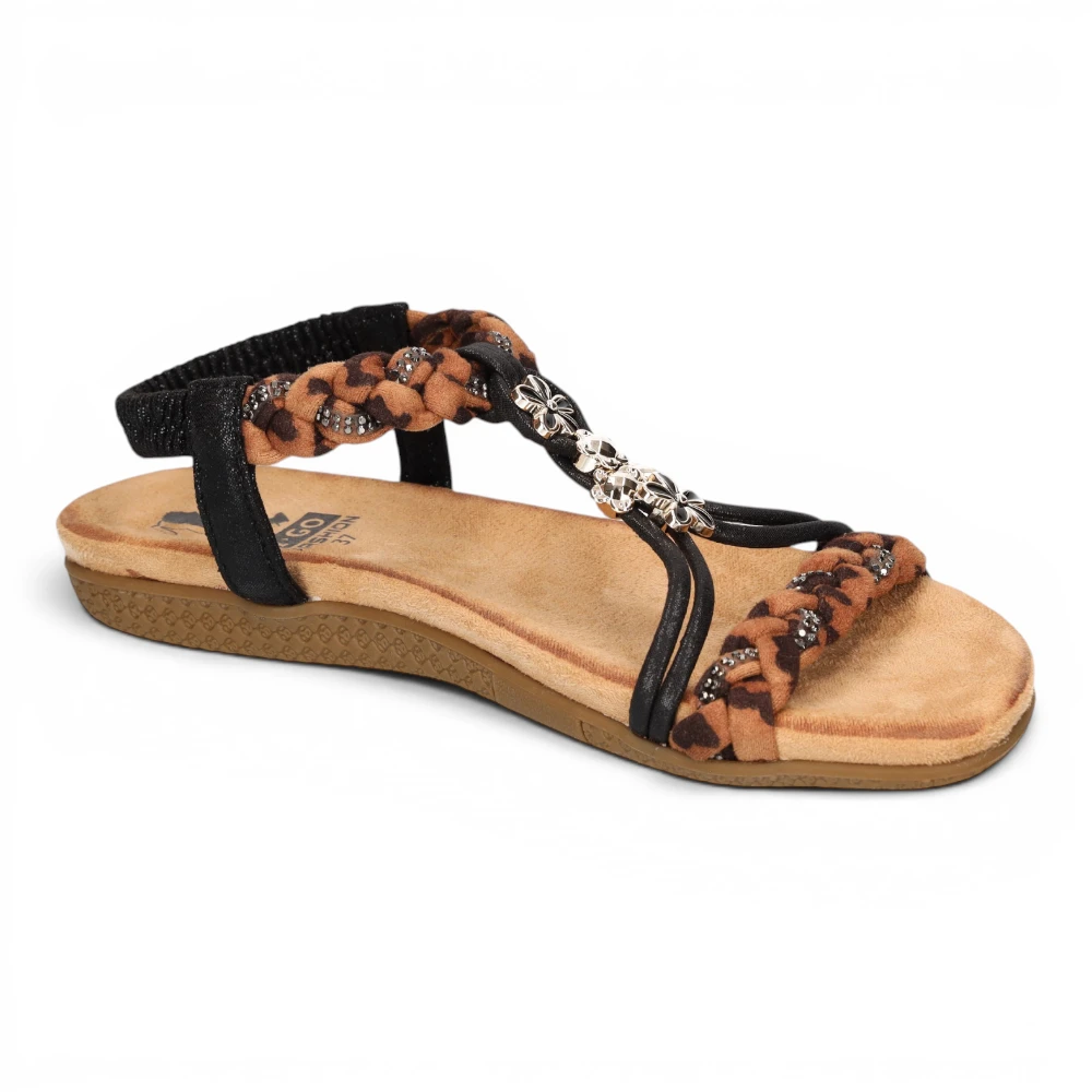 8018830-997 2GO Fashion Ženska sandala – Schwarz/Leo