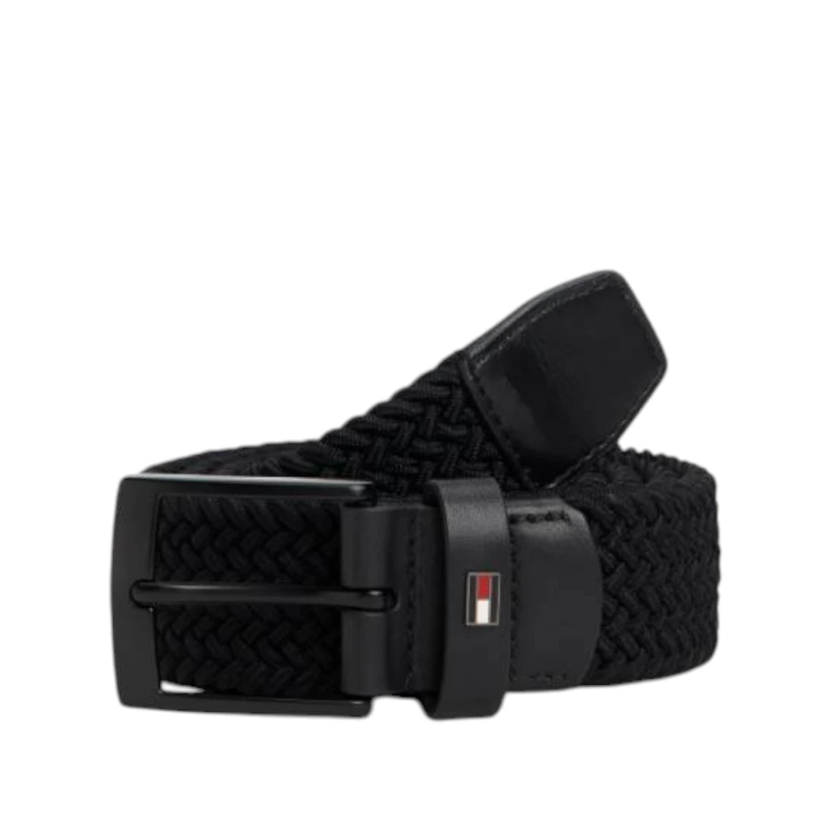 AM0AM13824-BDS TOMMY HILFIGER ADAN 35 ELASTIC MUSKI ELASTICNI REMEN CRNI PLETENI