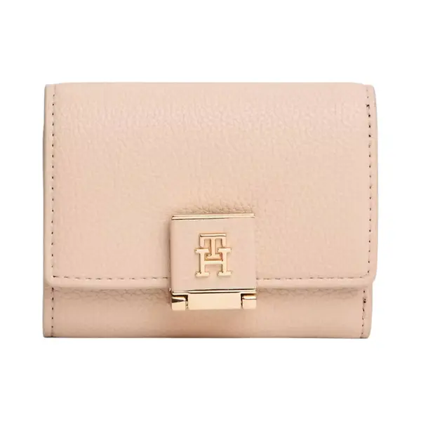 AW0AW17039-TRY TOMMY HILFIGER HER TRIFOLD WALLET ZENSKI KOZNI NOVCANIK ROZI MISTY BLUSH NA TRI PREKLOPA MONOGRAM