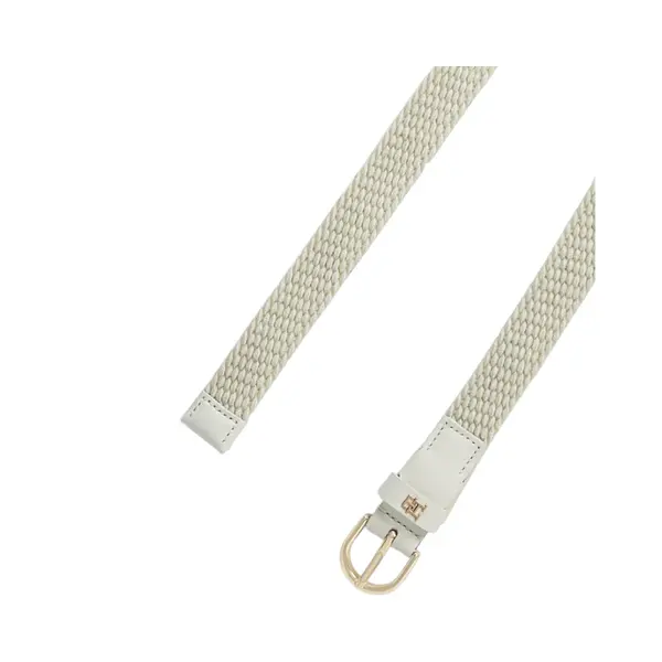AW0AW17973-AEO TOMMY HILFIGER ESSENTIAL 25 ELASTIC ZENSKI REMEN KREM SOFT CREAM ELASTICNI KOZNI DETALJI ZLATNA TH KOPCA