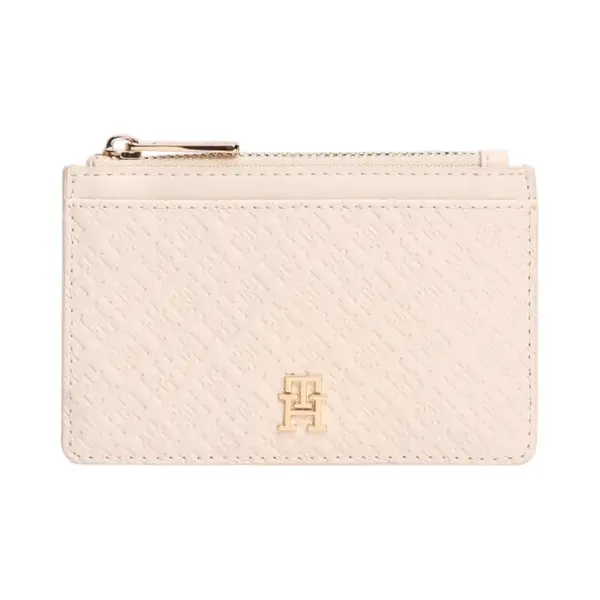 AW0AW18477-AEO TOMMY HILFIGER ICON LONG CC HOLDER MONO ZENSKI NOVCANIK KREM SOFT CREAM UTISNUTI MONOGRAMI GOLD LOGO
