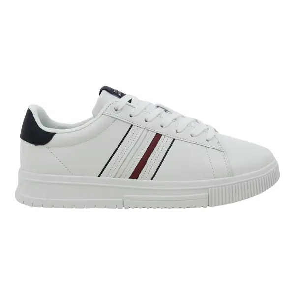 FM0FM05406-YBS Tommy Hilfiger muške kožne tenisice Modern Cupsole Stripes bijele
