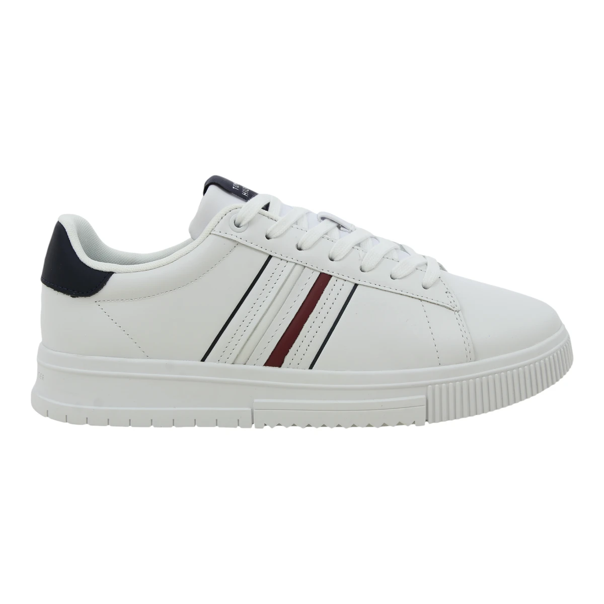 FM0FM05406-YBS Tommy Hilfiger muške kožne tenisice Modern Cupsole Stripes bijele