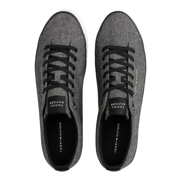 FM0FM05818-BDS Tommy Hilfiger muške platnene tenisice TH Hi Vulc Core Low Chambray crne