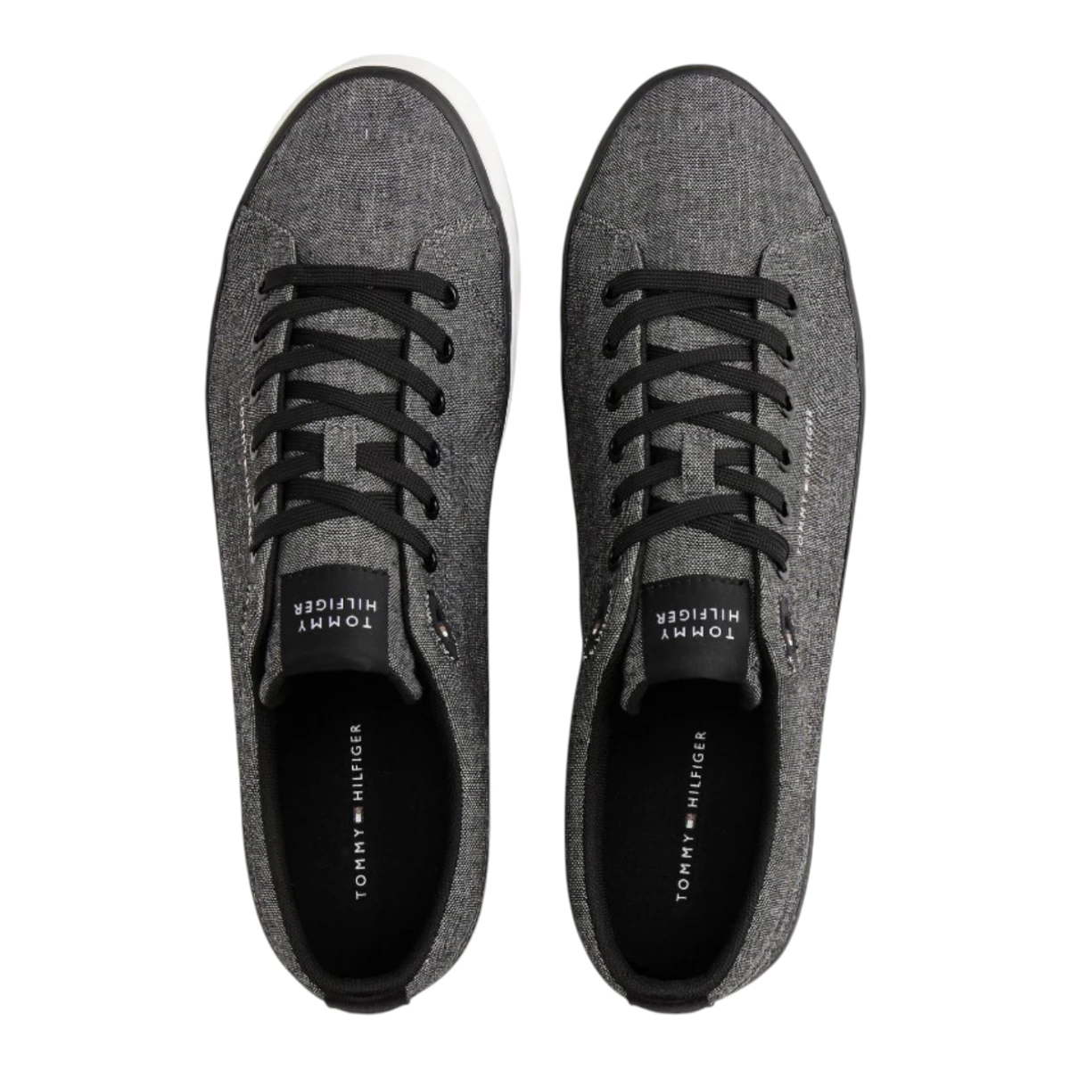 FM0FM05818-BDS Tommy Hilfiger muške platnene tenisice TH Hi Vulc Core Low Chambray crne