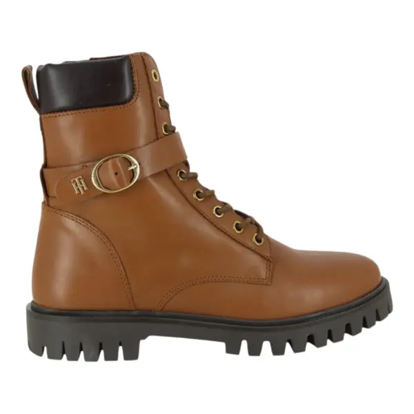 Tommy Hilfiger ženske gležnjače Buckle Lace-Up Boot FW06734-GTU-Smeđa
