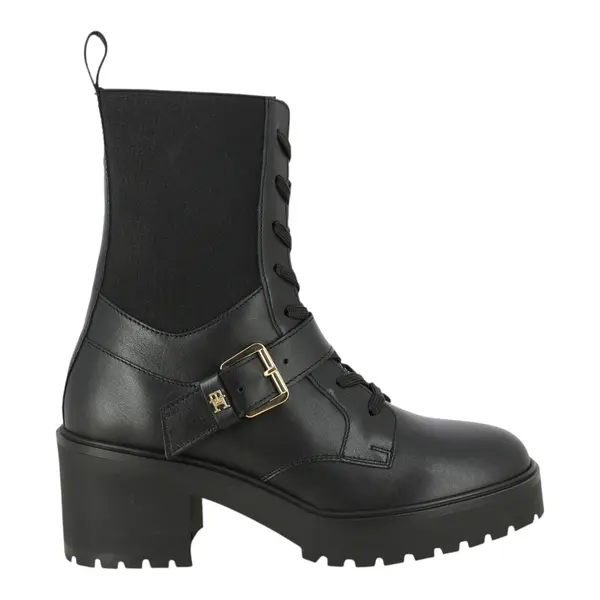 FW0FW07526-BDS Tommy Hilfiger ženske kožne gležnjače Tommy Belt Leather Boot crne