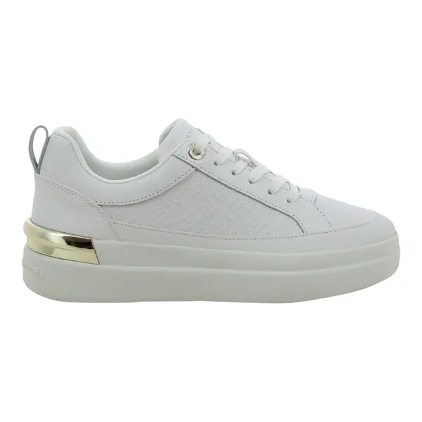 FW0FW07808-YBS Tommy Hilfiger ženske kožne tenisice Lux Court Monogram bijele