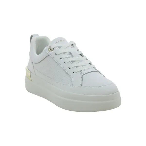 FW0FW07808-YBS Tommy Hilfiger ženske kožne tenisice Lux Court Monogram bijele