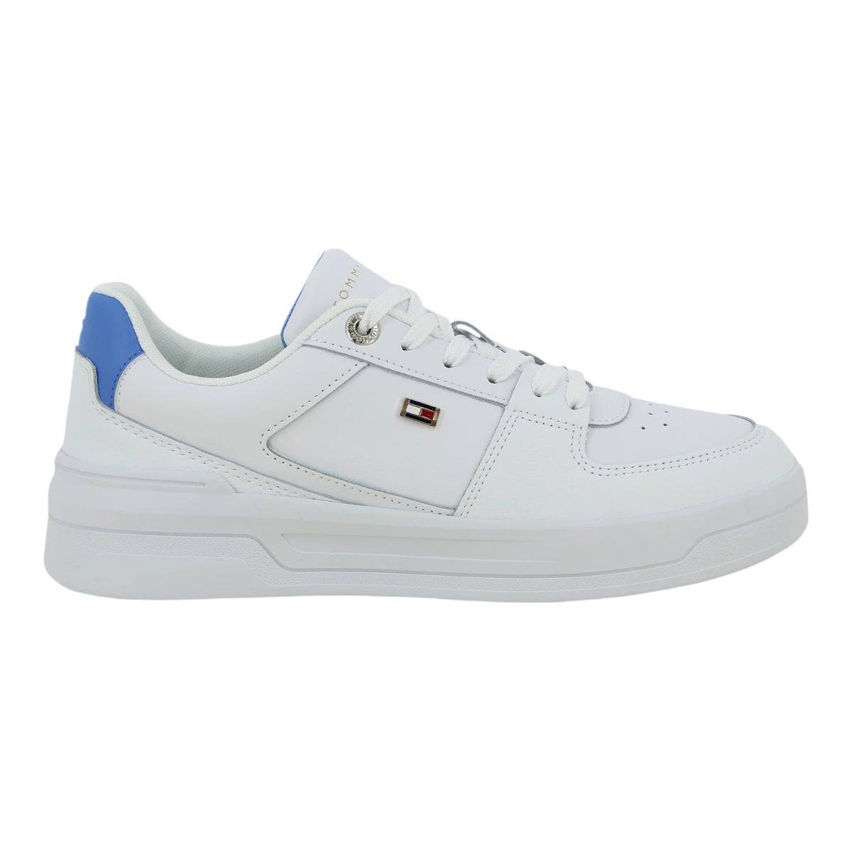 FW0FW08081-0K7 Tommy Hilfiger ženske kožne tenisice Flag Basket Sneaker bjela