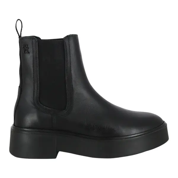 FW0FW08095-BDS Tommy Hilfiger ženske kožne gležnjače Minimal Leather Chelsea Logotape crne