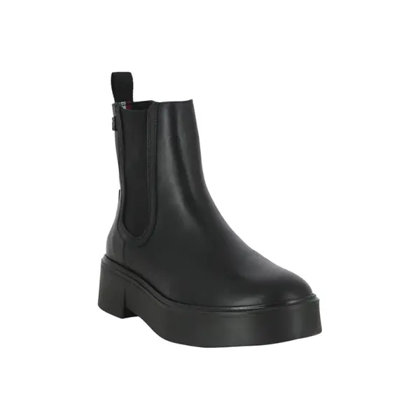 FW0FW08095-BDS Tommy Hilfiger ženske kožne gležnjače Minimal Leather Chelsea Logotape crne