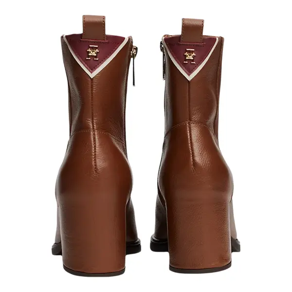 FW0FW08098-GPK Tommy Hilfiger ženske kožne gležnjače Ankle Boot Mid Wrapped Lthr Heel smeđe