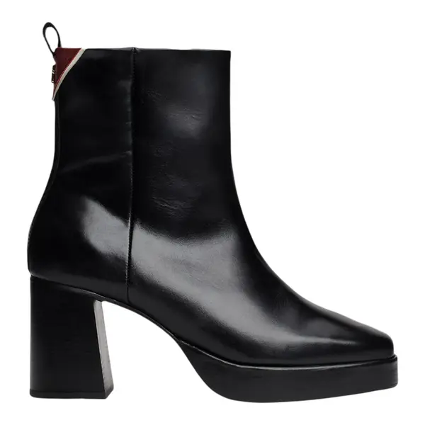 FW0FW08100-BDS Tommy Hilfiger ženske kožne gležnjače Premium Leather High Heel Bootie crne