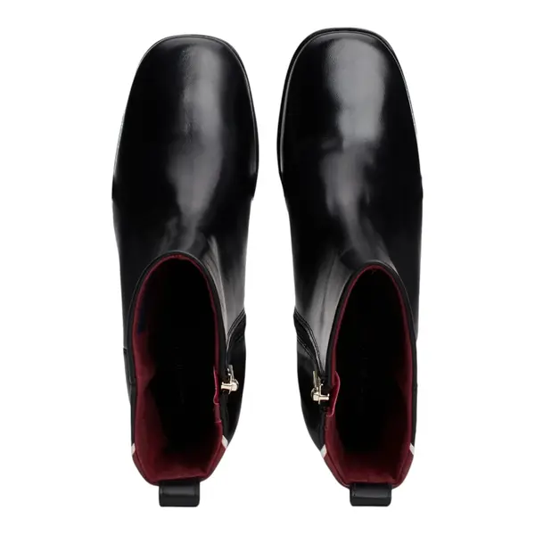 FW0FW08100-BDS Tommy Hilfiger ženske kožne gležnjače Premium Leather High Heel Bootie crne