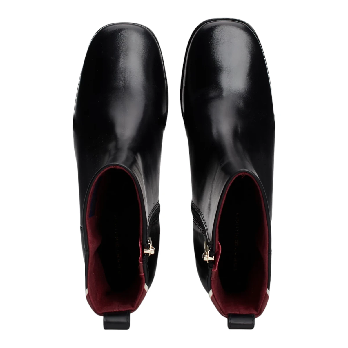 FW0FW08100-BDS Tommy Hilfiger ženske kožne gležnjače Premium Leather High Heel Bootie crne