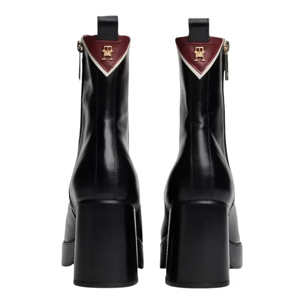 FW0FW08100-BDS Tommy Hilfiger ženske kožne gležnjače Premium Leather High Heel Bootie crne
