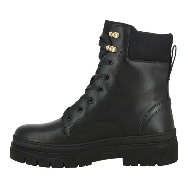 FW0FW08166-BDS Tommy Hilfiger zenske kozne gleznjace Cleated Lace-Up Black